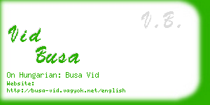 vid busa business card